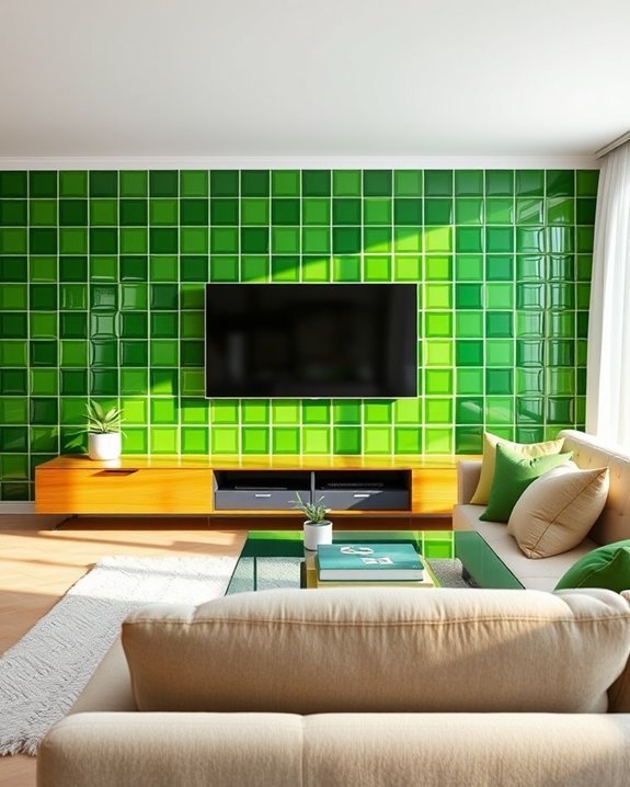 transformative glossy green tiles