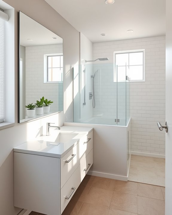 transformative large mirror placement