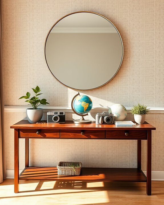 travel souvenirs console display