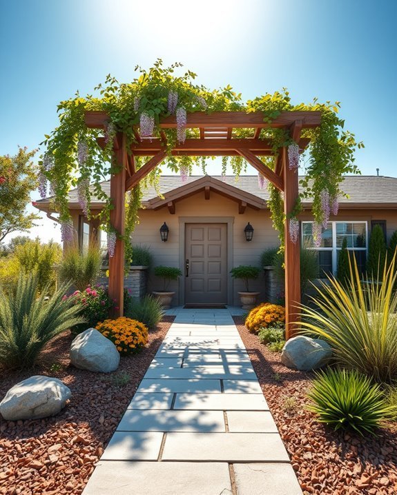 trellis enhances front yard