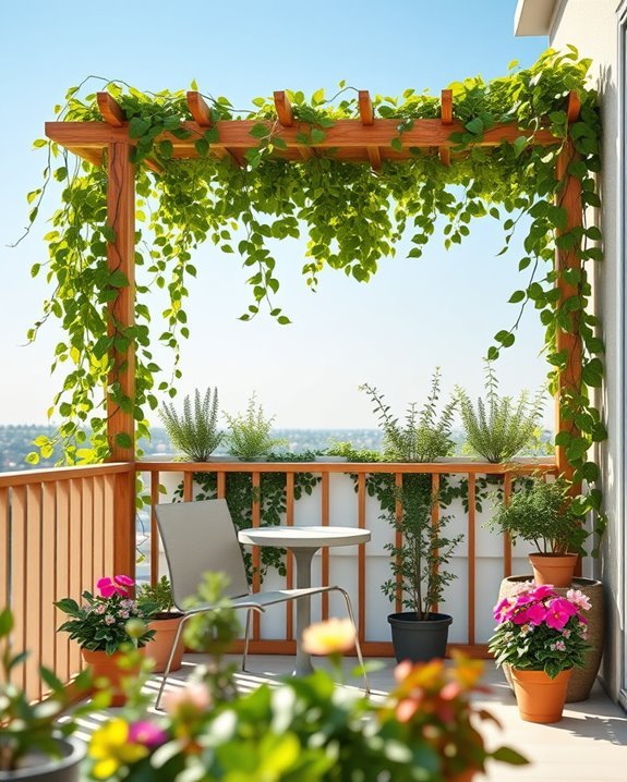 trellis with climbing plants