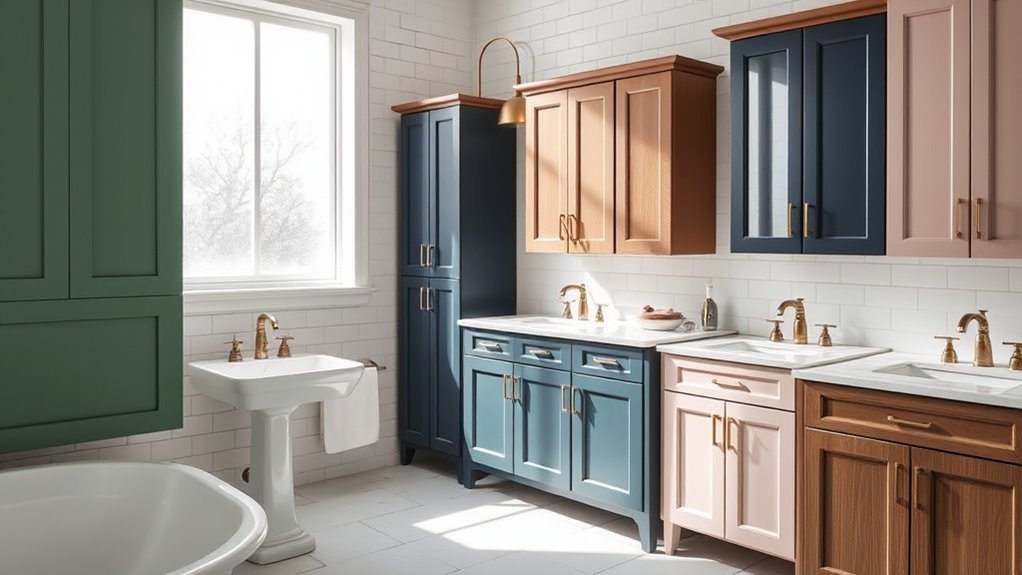 trendy bathroom cabinet colors