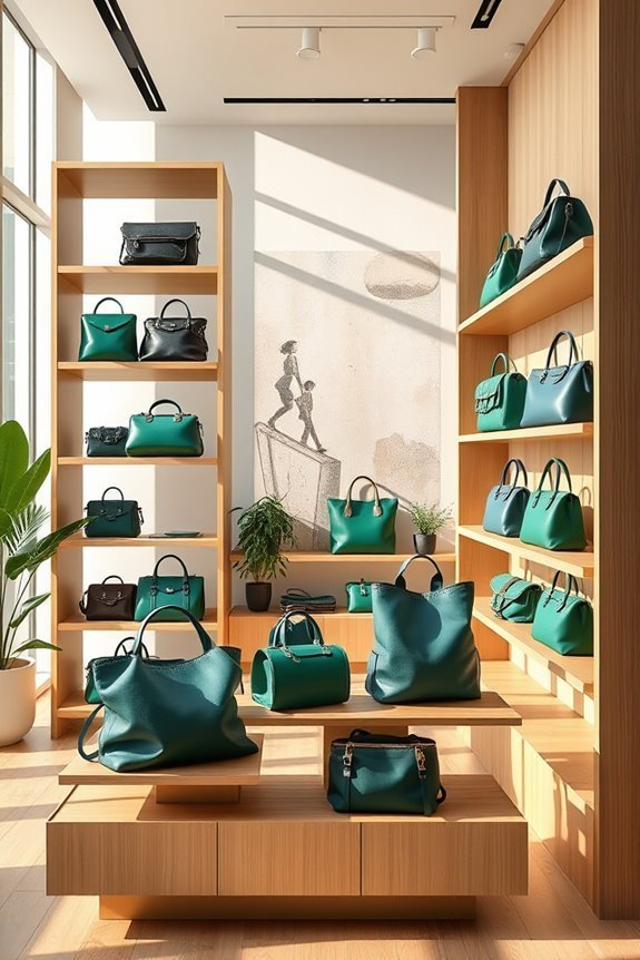 trendy color showcase displays