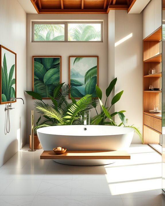 tropical artwork enhances charm