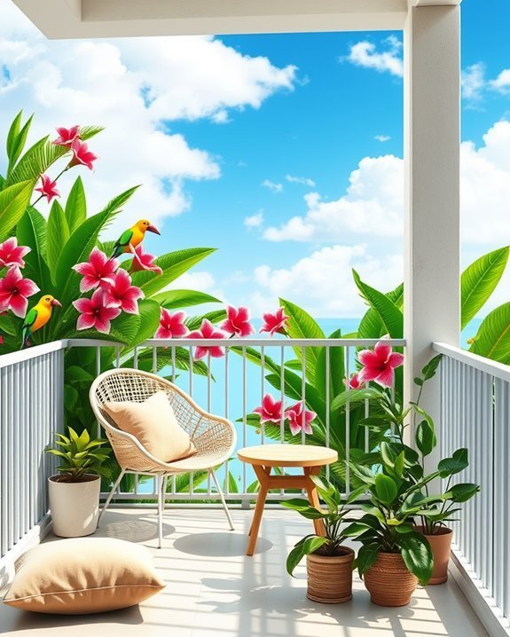 tropical balcony escape mural