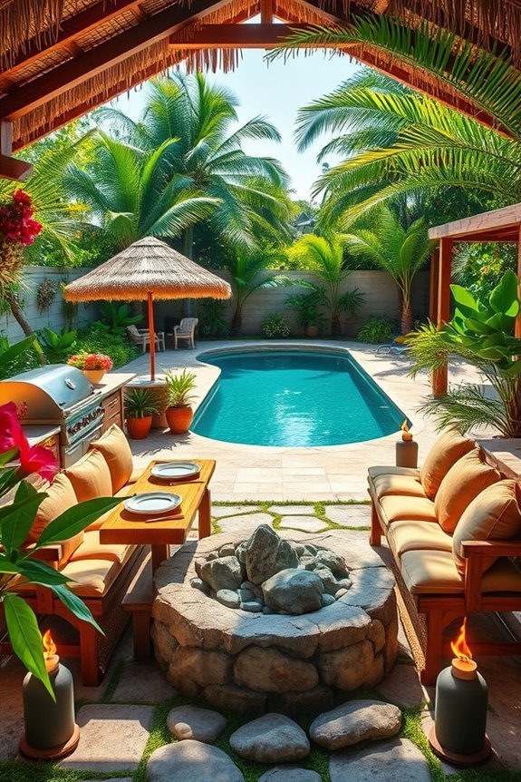 tropical bbq paradise setup