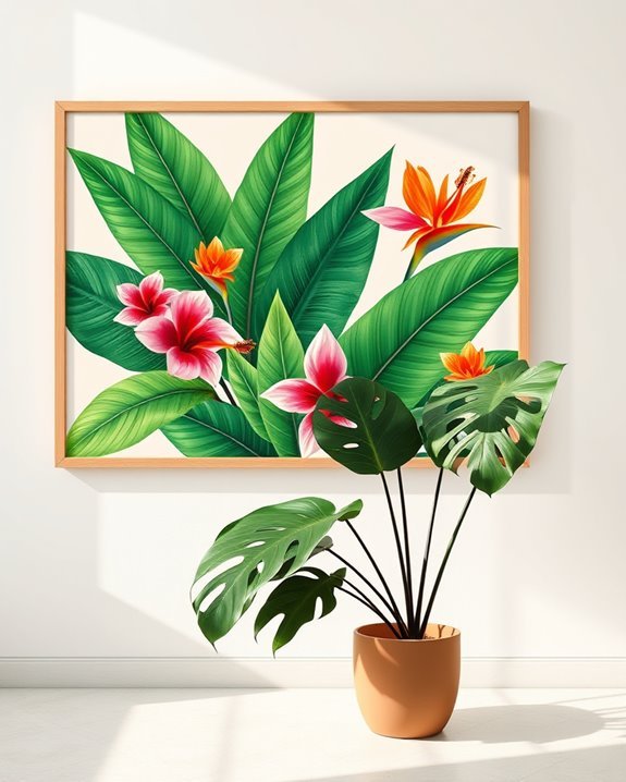 tropical botanical wall art
