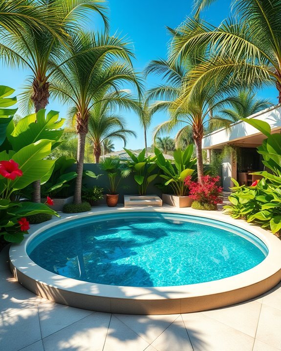 tropical circular pool paradise