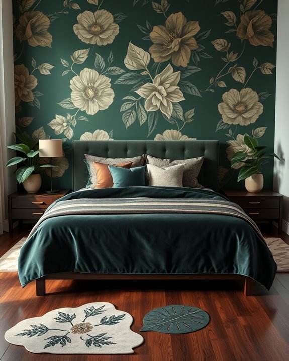 tropical floral wallpaper transformation