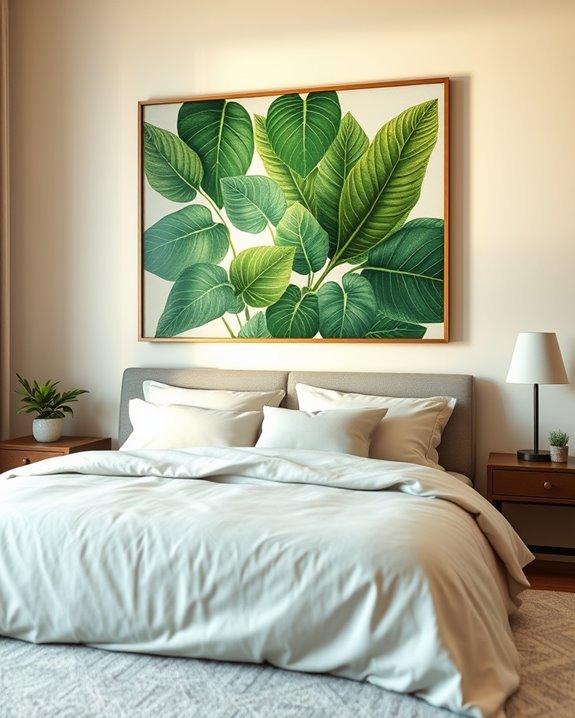 tropical leaves bedroom oasis