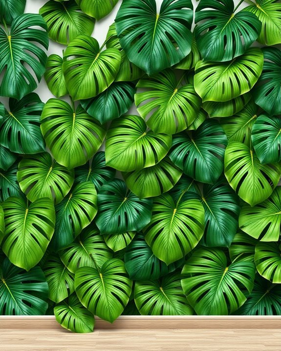 tropical monstera leaf decor