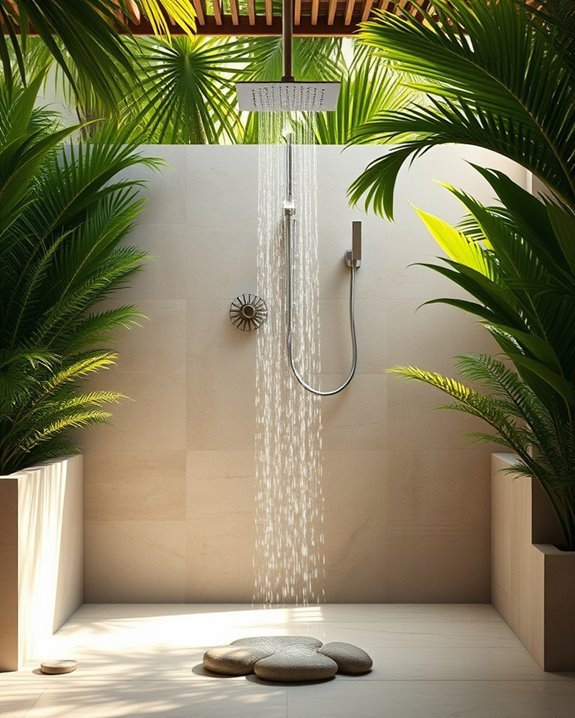 tropical outdoor shower experience