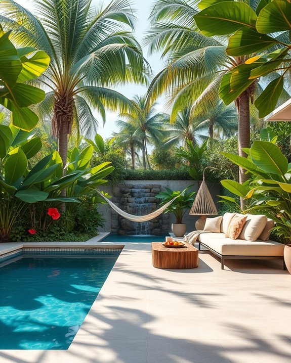 tropical plants and decor