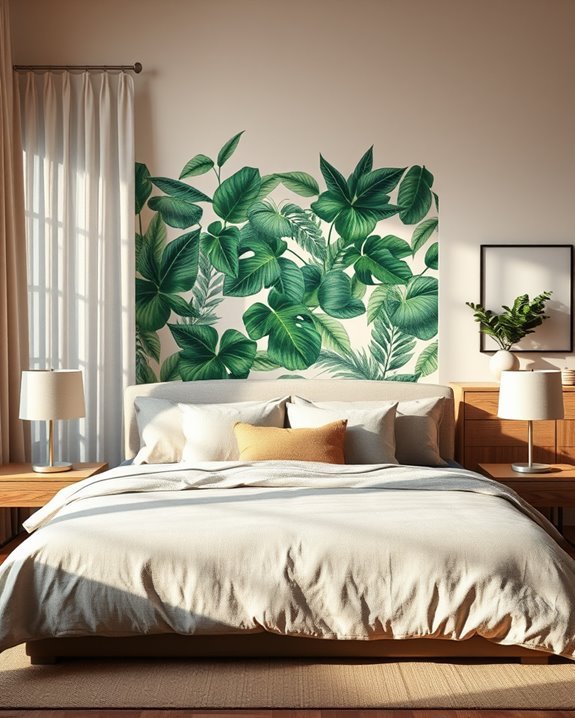 tropical vibrant leaf wallpaper