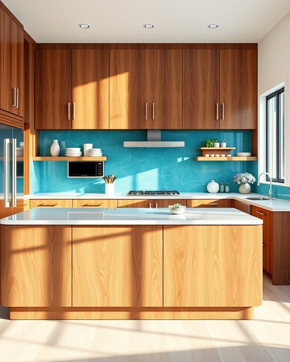 turquoise and walnut elegance