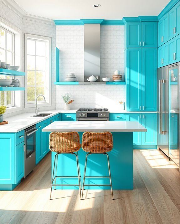 turquoise coastal kitchen charm