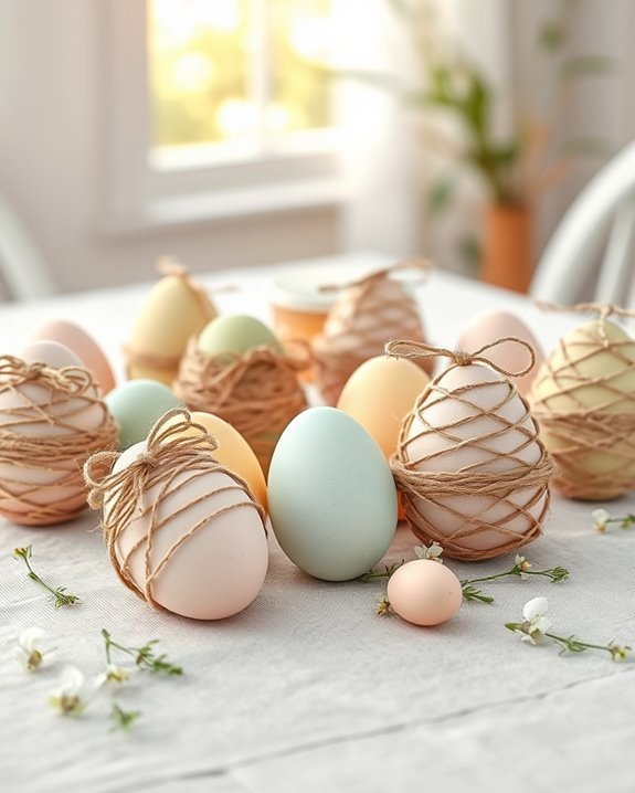 twine wrapped easter egg decorations