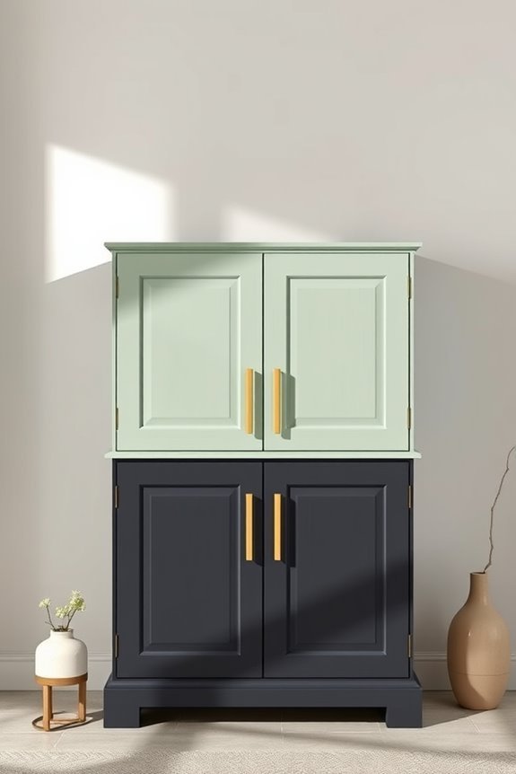 two tone cabinet transformation