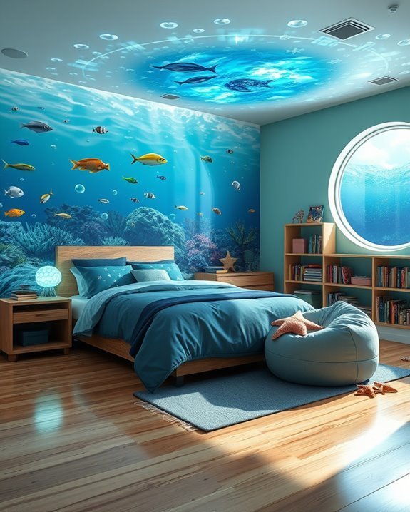underwater themed bedroom transformation