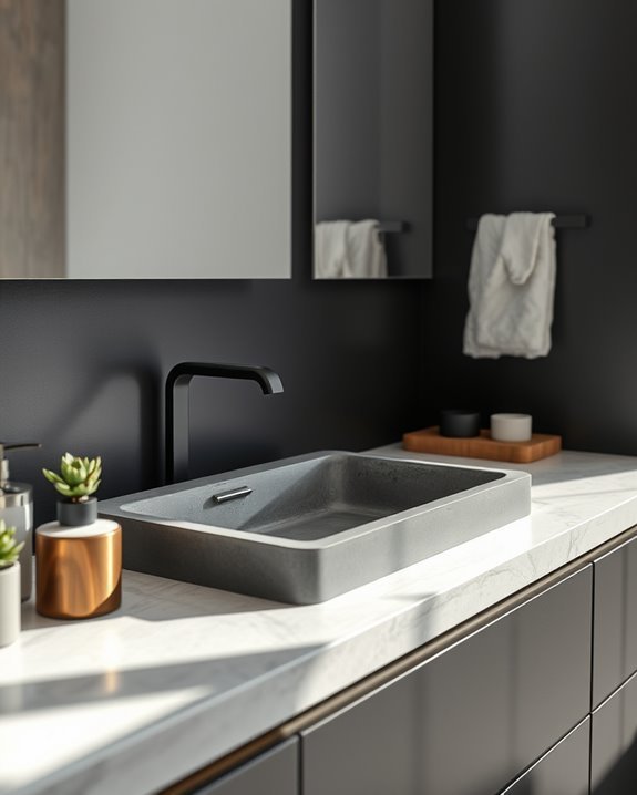 unique artistic concrete sink
