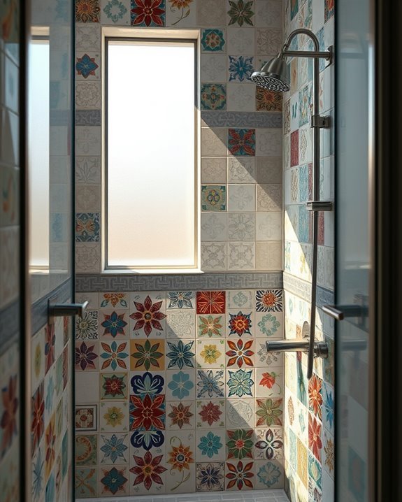 unique artistic shower tiles