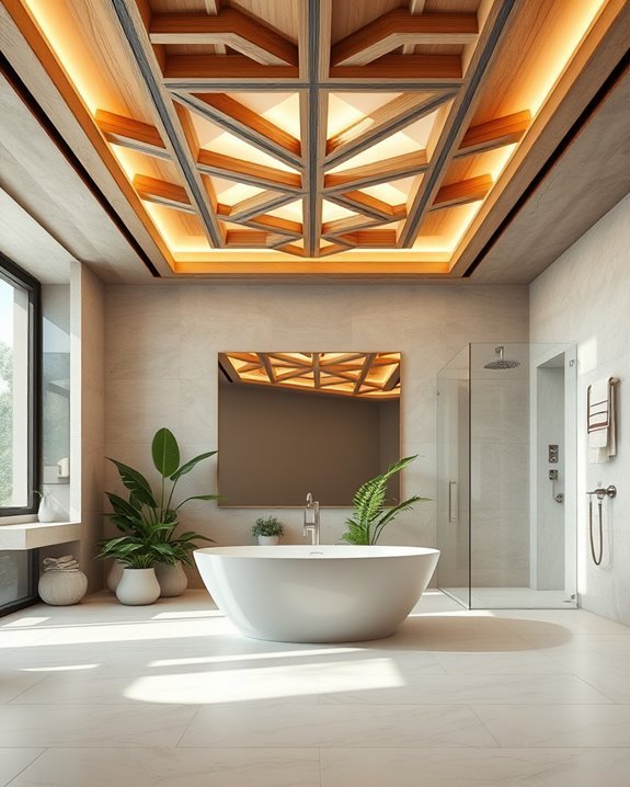 unique bathroom ceiling designs