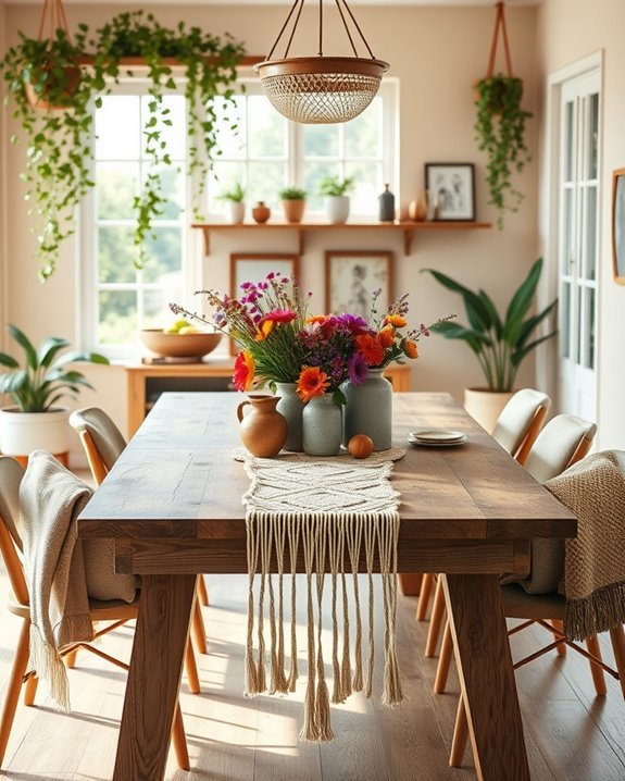 unique bohemian dining centerpieces