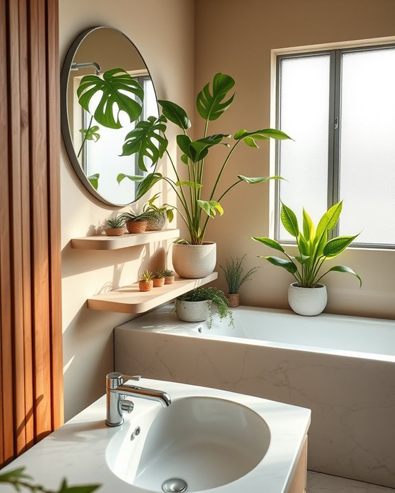 unique botanical bathroom oasis