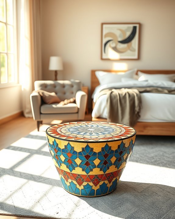 unique colorful mosaic tables