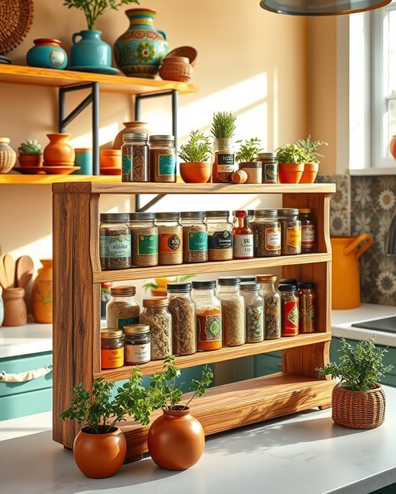 unique colorful spice racks
