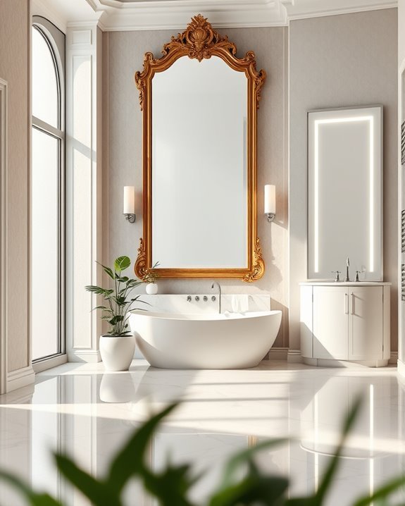 unique decorative bathroom mirrors
