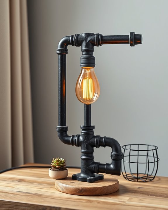 unique diy pipe lamp