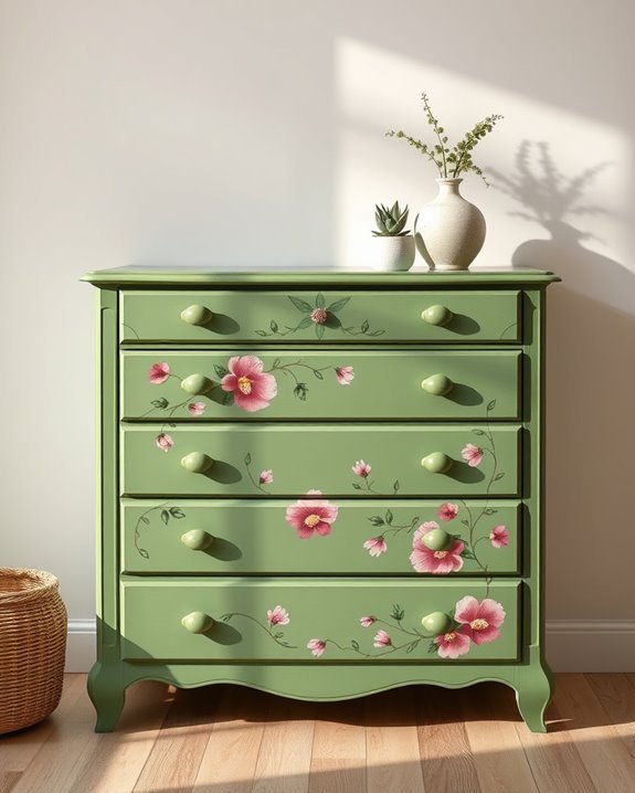 unique hand painted dresser decor