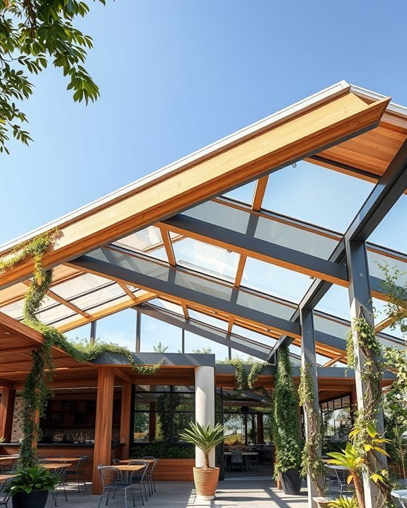 unique textured cafe roofs