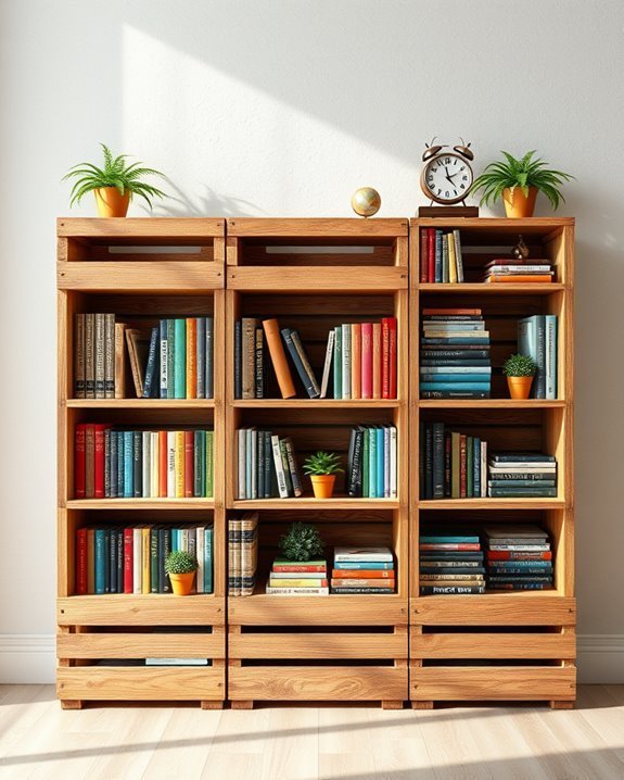 unique vintage crate bookshelf