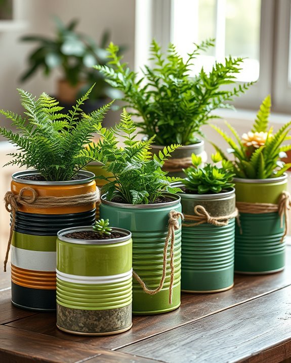 upcycled can planters diy