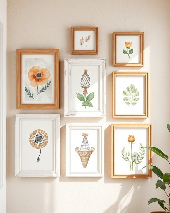 upcycled frame art displays