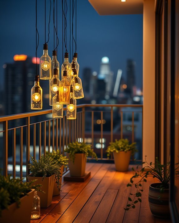 upcycled glass bottle lights
