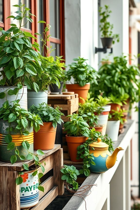 upcycled planters for balcony