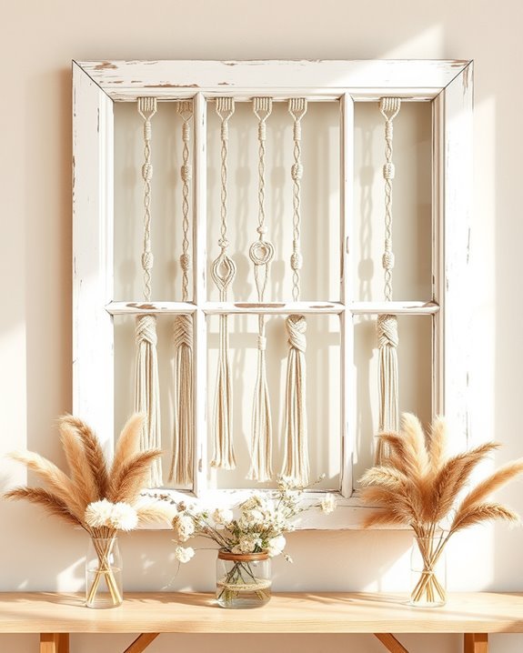 upcycled window frame decor