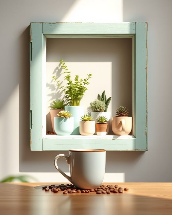 upcycled window frame displays