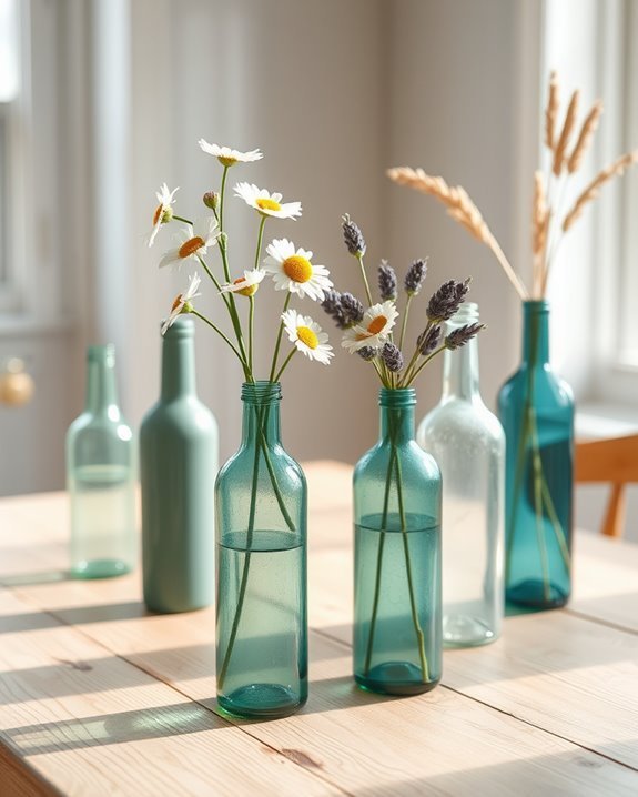 upcycled wine bottle decor
