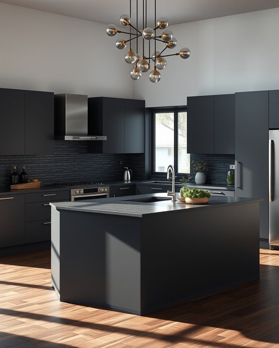 urban chic dark grey kitchen