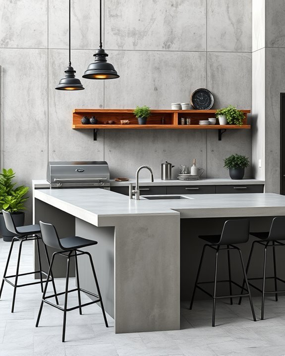 urban industrial concrete kitchen