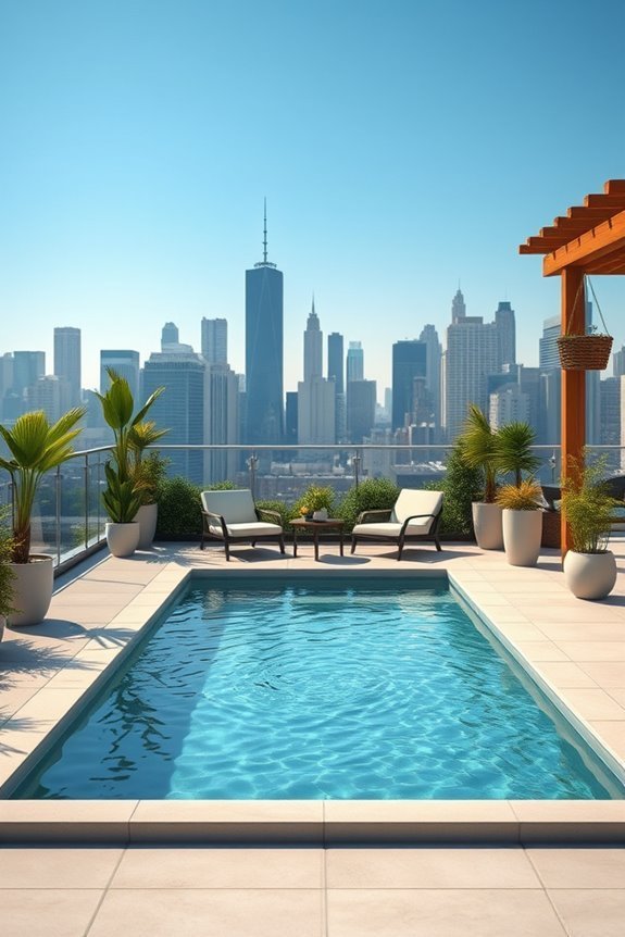 urban oasis with rooftop pool