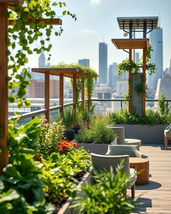 urban rooftop farming oasis