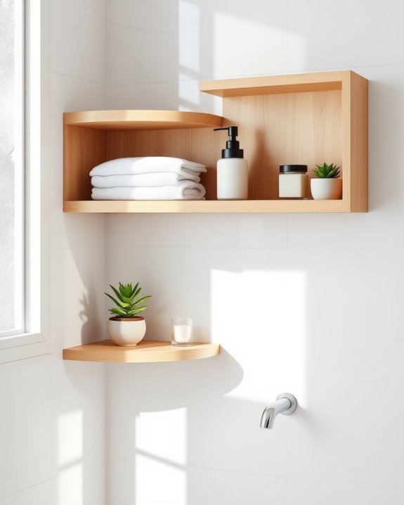 utilize bathroom corner space