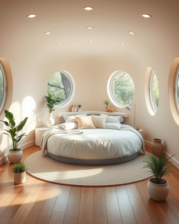 versatile circular bedroom design