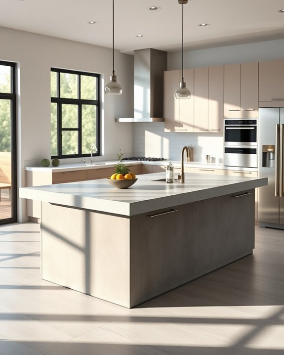 versatile concrete kitchen islands