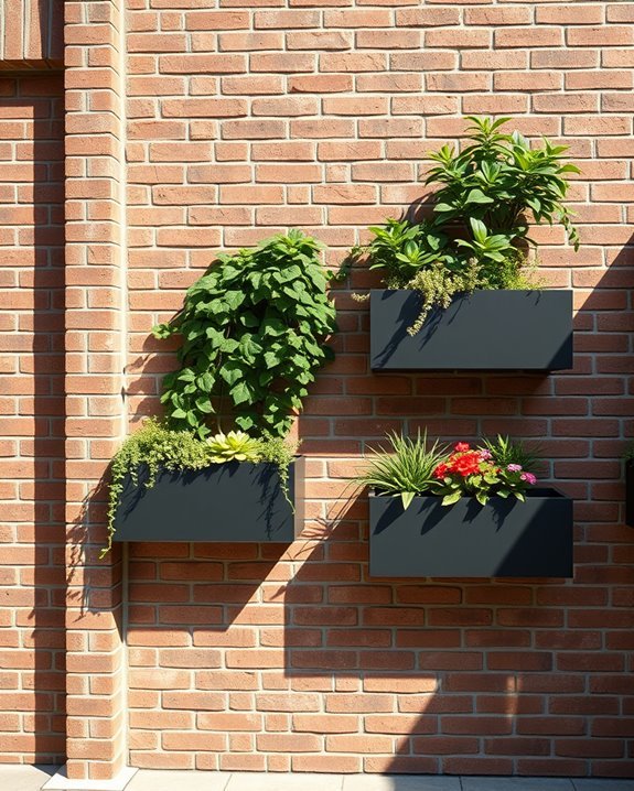 vertical brick wall gardening